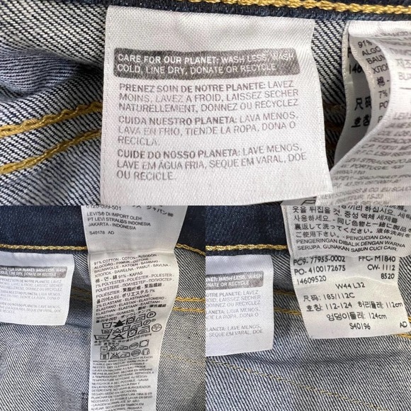 Levi’s 569 Loose Straight Dark Wash Jeans 44 x 32 - Picture 6 of 8